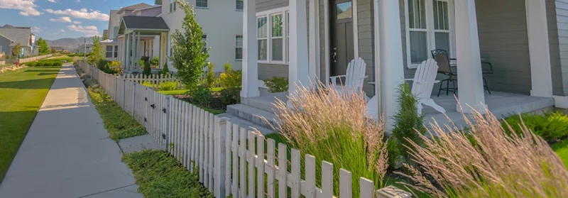 Community view front of homes with front porches